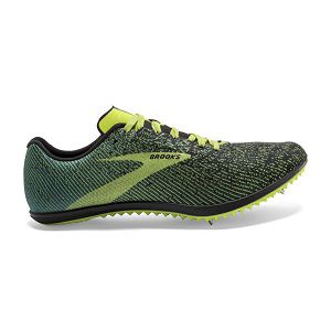 Brooks Mach 19 Racing Shoes - Mens, Black/Yellow/Green | IE-SND675408